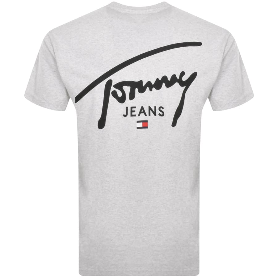Tommy Jeans Signature Print T Shirt Silver